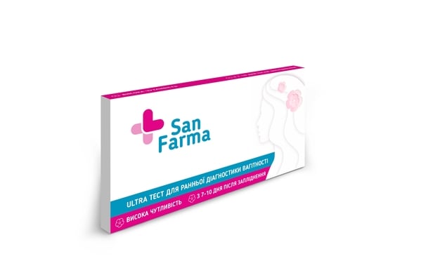 Тест-полоска San Farma Ultra для раннего определения беременности, 1 штука
