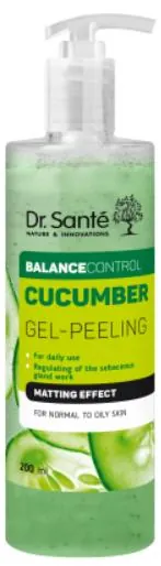 Гель-пілінг для вмивання Dr.Sante Cucumber Balance Control для щоденного використання, 200 мл