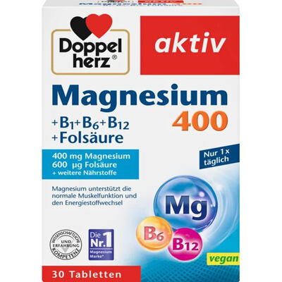 Доппельгерц актив Магний 400 + В1 + В6 + В12 таблетки №30 (10х3)