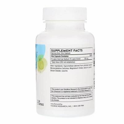R-липоевая кислота Thorne Research R-Lipoic Acid, 60 капсул