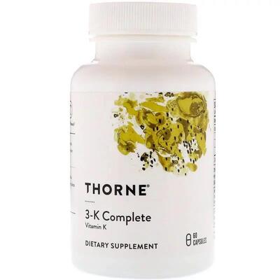 Витамин К Thorne Research Vitamin K (3-K Complete), 60 капсул