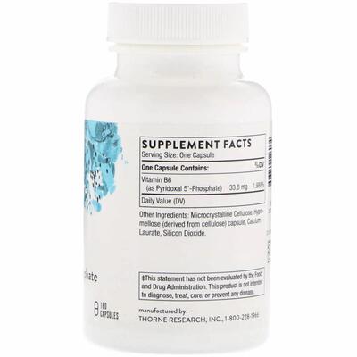 Витамин В6 (пиридоксин) Thorne Research Pyridoxal 5'-Phosphate, 180 капсул