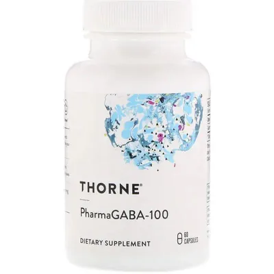 Гамма-аміномасляна кислота Thorne Research PharmaGABA-100, 60 капсул