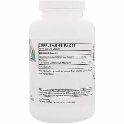 Кальций и магний малат Thorne Research Calcium-Magnesium Malate, 240 капсул