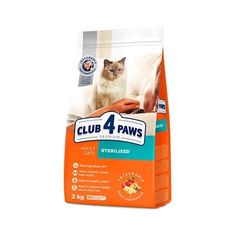 Корм сухий Club 4 Paws для дорослих стерилізованих кішок Преміум з куркою, 2 кг