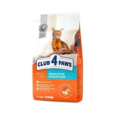 Корм сухий Club 4 Paws Sensitive Digestion для котів з чутливим травленням, 5 кг