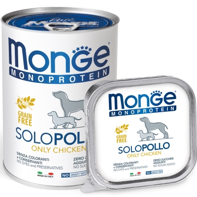 Корм влажный для собак Monge Dog Solo Only Chicken курица, 150 г