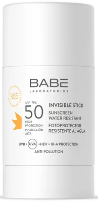 Стік сонцезахисний Babe Laboratorios SPF50 невидимий прозорий для обличчя та тіла, 30 гр