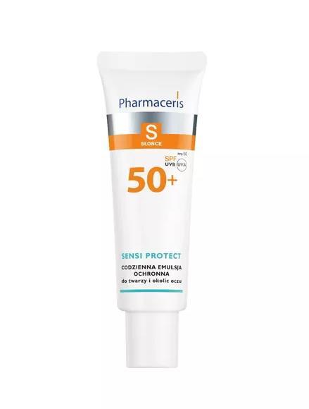Эмульсия для лица и вокруг глаз Pharmaceris S Sensi Protect с гиалуроновой кислотой ежедневная защитная SPF 50+, 50 мл
