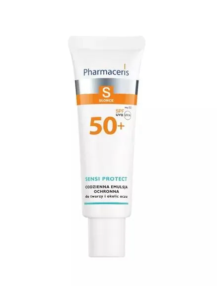 Емульсія для обличчя та навколо очей Pharmaceris S Sensi Protect з гіалуроновою кислотою щоденна захисна SPF 50+, 50 мл