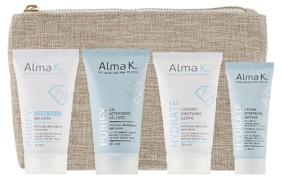 Набор Alma K. Glow & Go дорожный (гель для душа 30 мл + гель для умывания 30 мл + крем для лица 15 мл + лосьон для тела 30 мл)