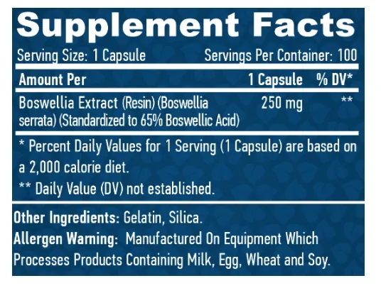 Босвелія Haya Labs Boswellia 250 мг капсули №100