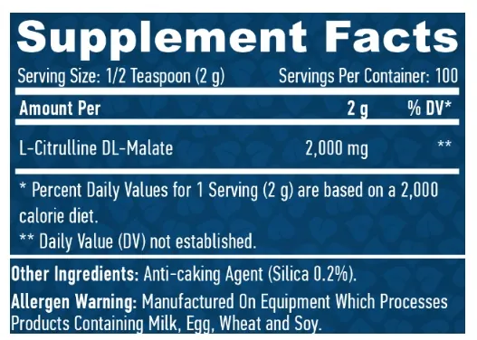 Цитрулін малат Haya Labs Citrulline Malate (Sports), порошок 200 г