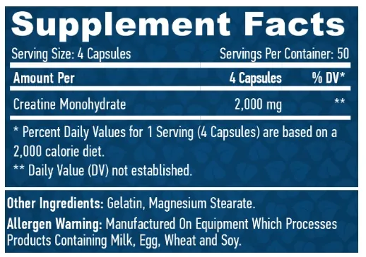 Креатин моногідрат Haya Labs Creatine monohydrate 500 мг капсули №200