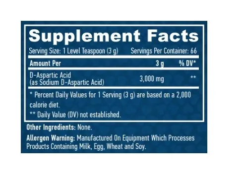D-аспарагінова кислота Haya Labs D-Aspartic Acid (Sports), порошок 200 г