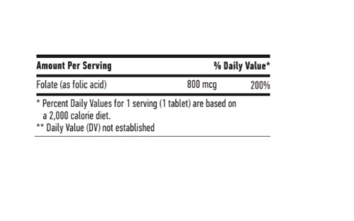 Фолиевая кислота Haya Labs Folic Acid 800 мкг таблетки №250