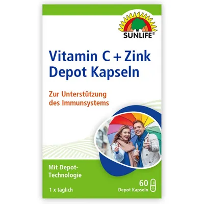 Вітаміни Sunlife Vitamin C+ Zink Depot Kapseln капсули №60
