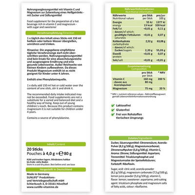 Витамины Sunlife Heibe Zitrone Sticks напиток горячий порошок по 4 г №20 в стиках
