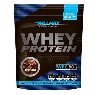 Протеїн сироватковий концентрат Willmax Whey Protein WPC 80, шоколад, 920 г