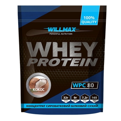 Протеин Willmax Whey Protein 80%, кокос, 920 г