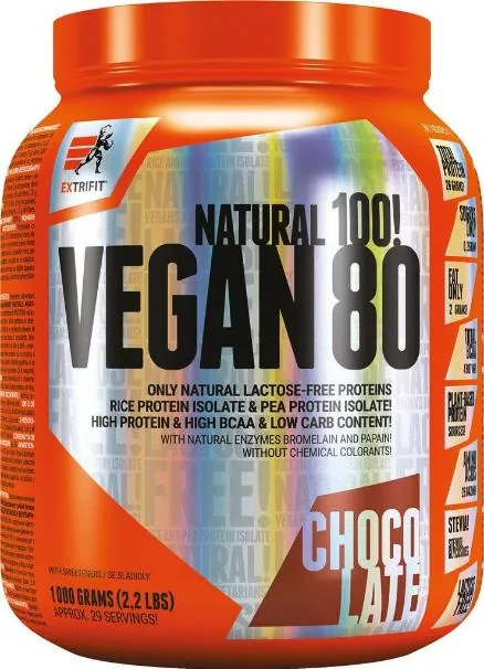 Протеїн рослинний ізолят Extrifit Vegan 80 Natural 100! шоколад, 1 кг