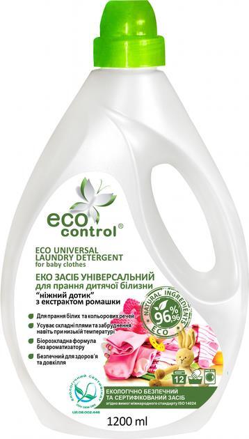 Средство для стирки детского белья Eco Control Нежное прикосновение с экстрактом ромашки, 1200 мл