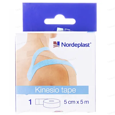 Кінезіо тейп Nordeplast 5 см х 5 м, синій