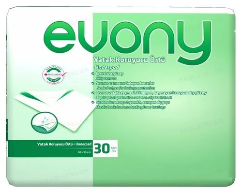 Пелюшки Evony одноразові гігієнічні 90 см x 60 см, 30 шт