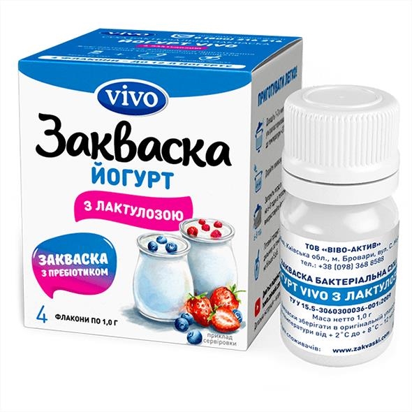 Закваска бактеріальна Vivo Йогурт з лактулозою по 1 г №4 у флак.