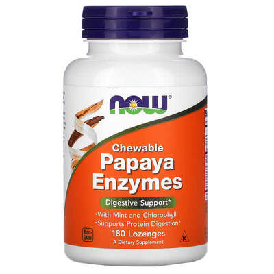 Ферменты Папаи NOW Papaya Enzymes таблетки для рассасывания №180