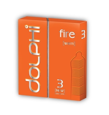 Презервативи Dolphi Lux Fire з розігріваючим ефектом для жінок, 3 штуки
