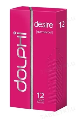 Презервативи Dolphi Lux Desire warm & cool подвійна дія для нього і для неї, 12 штук