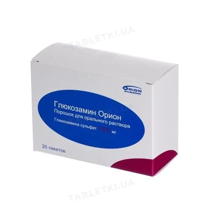 Глюкозамін Оріон порошок д/ор. р-ну по 1500 мг №20 у пак.
