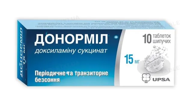Донорміл таблетки шип. по 15 мг №10 у тубах