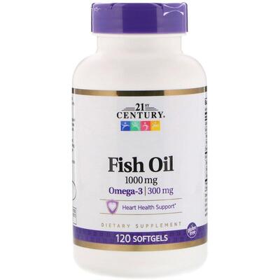 Рыбий жир 21st Century Fish Oil Omega 3 1000 мг, 120 желатиновых капсул