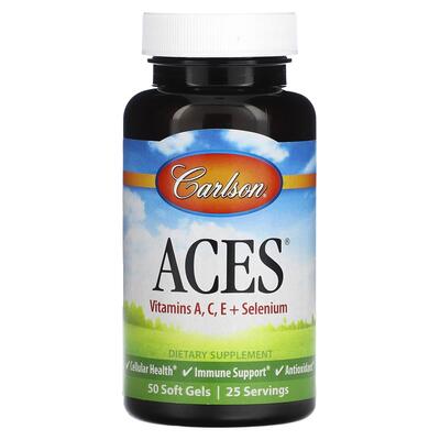 Витаминно-минеральный комплекс Carlson Labs Aces + selenium, 50 гелевых капсул