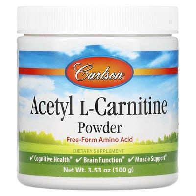 Ацетил карнитин Carlson Labs Acetyl-L-Carnitine порошок, 100 г