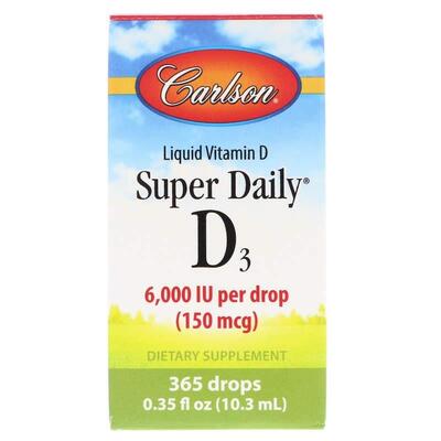 Витамин Д3 Carlson Labs Vitamin D3 6000 МЕ, 10,3 мл
