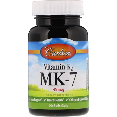 Вітамін K2 МК-7 Carlson Labs Vitamin K2 (MK-7) 45 мкг, 90 капсул