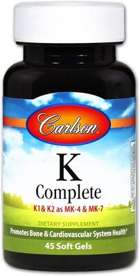 Витамин K Carlson Labs K-Complete полная формула, 45 гелевых капсул