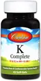 Вітамін К Carlson Labs K-Complete повна формула, 45 гелевих капсул