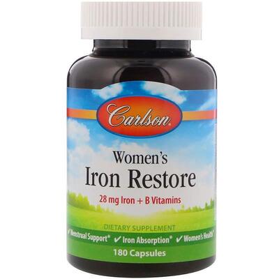Железо для женщин Carlson Labs Women's Iron Restore, 180 капсул