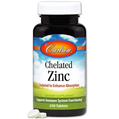 Цинк хелат Carlson Labs Chelated Zinc, 250 таблеток