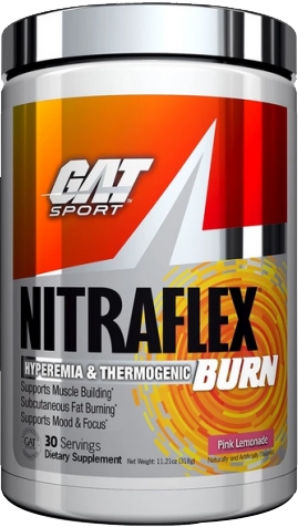 Предтренировочный комплекс GAT sport Nitraflex Burn Розовый лимонад, 318 г