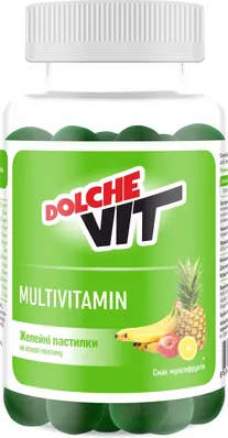 Желейні пастилки Dolche Vit Мультивітамін на основі пектину зі смаком мультифруктів №60