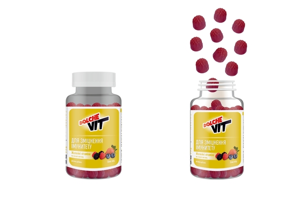Витамины желейные Dolche Vit Для укрепления иммунитета на основе пектина со вкусом ягод №60
