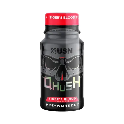 Передтренувальний комплекс USN Qhush Pre-workout Shot кров тигра, 60 мл