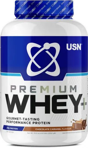 Протеїн сироватковий концентрат USN Premium Whey+ шоколад-карамель, 2 кг