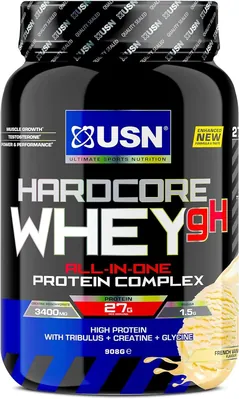 Протеїн комплексний USN Hardcore Whey gH ваніль, 908 г