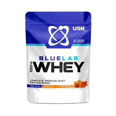 Протеїн сироватковий змішаний USN Blue Lab 100% Whey солона карамель, 476 г